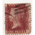 sg43 1d red plate 174 GOOD used " K C " (reds)
