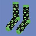 Novelty Alien Socks UK 6-10 UFO/Paranormal/Flyi...