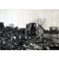 IN THE RUINS OF SOMMEILLES. BAKER IN FRONT OF H...