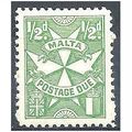 Malta 1925 D11 1/2d Green Postage Due Mounted M...