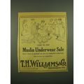 1915 T.H. Williams & Co. Muslin Underwear Ad