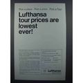 1966 Lufthansa Airlines Ad - Tour Prices are Lowest