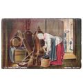 LA FONTAINE. painting by Chardin unused postcar...