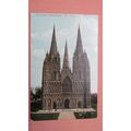 1909 fr Postcard -Cathedral West Front - Lichfi...