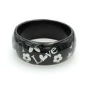 Acrylic Bangle w/ Loves & Flowers Bracelets - B...