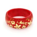 Acrylic Bangle w/ Loves & Flowers Bracelets - R...