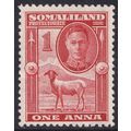 Somaliland Protectorate KGVI 1942 1a Scarlet Sh...