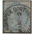 India 1865 SG55 1/2a Pale Blue Wmk Fine Used . ...