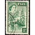 Fiji 1954 Queen Elizabeth II 1/2d Used Stamp Bo...