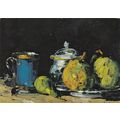 Paul Cezanne Pears and Blue Cup Postcard unused...