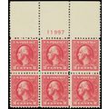 528, Mint VF NH 2¢ Wide Top Plate Block of Six ...