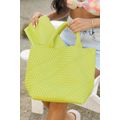 Pear Green Woven Hand Bag with Pouch