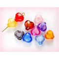 25no. Love Heart Multi Coloured Acrylic 10 mm B...