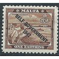 Malta 1948 SG234 1/4d Brown Self Government Mou...
