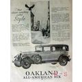OAKLAND ALL-AMERICAN SIX 1928 car vintage ad