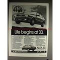 1984 Alfa Romeo Alfa 33 Car Ad - Life begins at 33!!