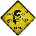 Skull Crossbones Pirate Crossing 8" Metal Sign ...