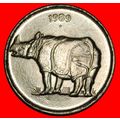 Ⰶ RHINOCEROS (1988-2002): INDIA ★ 25 PAISE 1989...