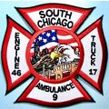 Chicago FD, Engine 46, Truck 17. 4.5". PP91.