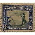 North Borneo KGVI 1939 12c Green & Royal Blue U...