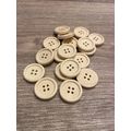 20mm Natural Wooden Buttons 4 Hole Sewing Scrap...