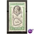 Ascension 1934 1d Black & Emerald Ascension Isl...