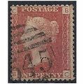 1858 SG43 1d Red Plate 100 Fine Used Check Lett...