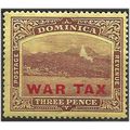 Dominica 1919 SG58 3d Purple/Yellow WAR TAX Mou...