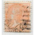 INDIA 1865 QV TWO ANNAS ORANGE USED