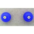 Dark Sapphire Opal Glass Crystal 6mm Stud Earrings
