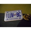 ''I Luv-BC'' British Columbia Canada Lapel Pin