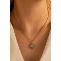 Gold Rhinestone Snowflake Christmas Fashion Nec...