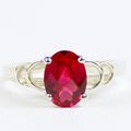 Created Ruby, 925 Sterling Silver Ring, SR300