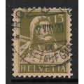 SWITZERLAND 1914 WILLIAM TELL 13c GREEN ON BUFF...