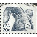 USA, MAMMAL, Bighorn sheep, Ovis canadensis, blue 1982, 20c, #3