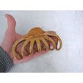 Extra large tan glossy wood effect hair claw cl...
