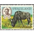 Swaziland QEII 1969 20c Blue Wildebeest Unmount...