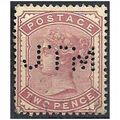1880 SG168 2d Pale Rose Very Fine Used Perfin "...