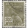 BRAZIL, Mercury and Globe, olive 1924, 300reis