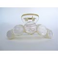 Large white shiny shell effect hair claw clip