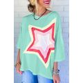 Moonlight Jade Colorblock Star Patched Half Sle...