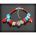 Leatherette Bracelet Celtic Cross Charm Disco B...
