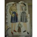 Vintage 1940's Simplicity 4496 Misses Skirt & B...