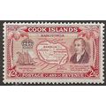 Cook Islands 1949 SG152 2d Reddish-Brown & Scar...