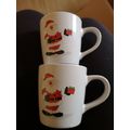 Pair of Cute Little Santa Mugs