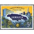 Jamaica QEII 1962 5/- Map Agriculture Factories...