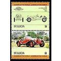 St. Lucia 1984 - Cars - 2 x $1.00 Se-tenant MNH...