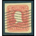 Used U385 2c George Washington Fine Cut Square ...