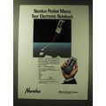 1989 Norelco Pocket Memo Ad - Norelco Pocket Memo Your Electronic Notebook