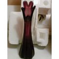 Amethyst colored glass finger style vase
